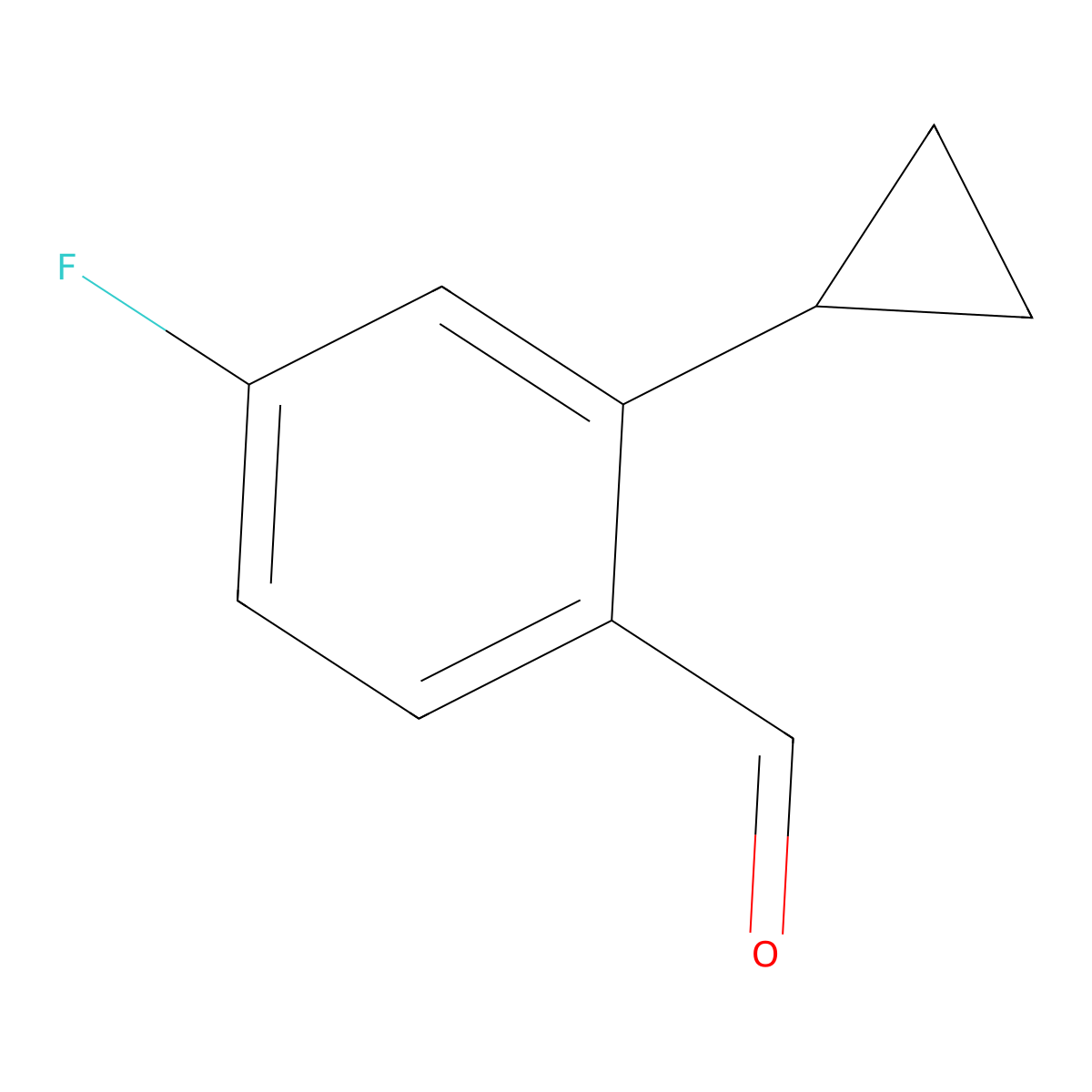 2-Cyclopropyl-4-fluorobenzaldehyde molecular structure, CAS 1697223-54-3