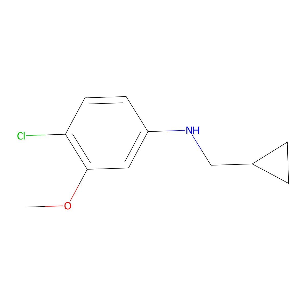 4-Chloro-N-(cyclopropylmethyl)-3-methoxyaniline molecular structure, CAS 1697231-01-8