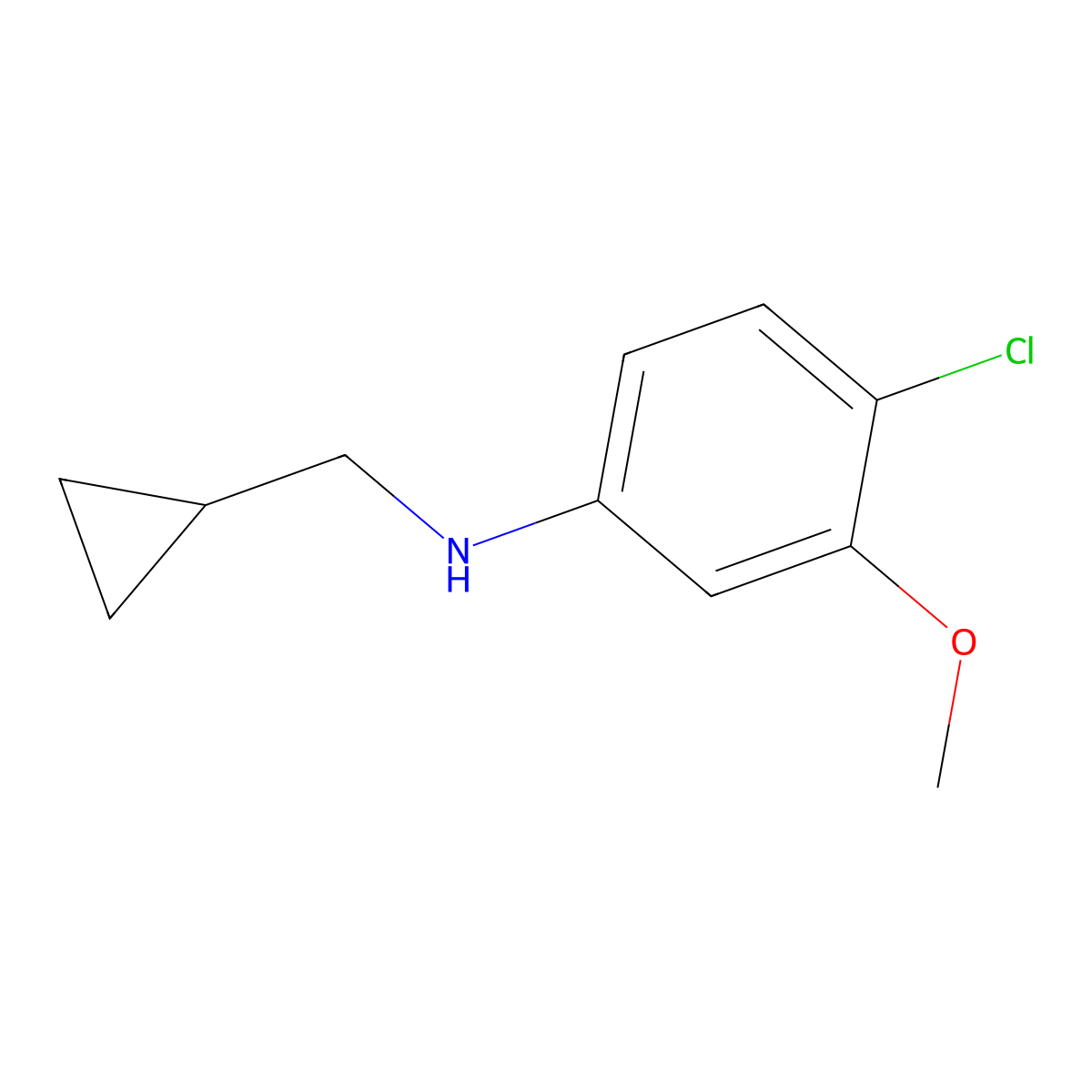 4-Chloro-N-(cyclopropylmethyl)-3-methoxyaniline molecular structure, CAS 1697231-01-8