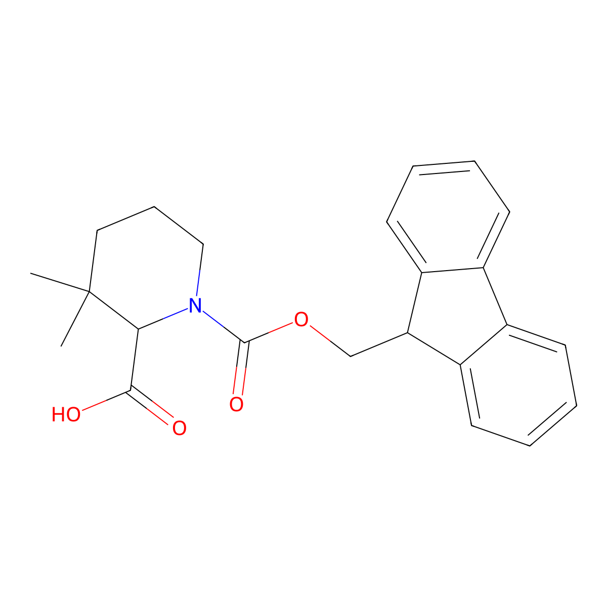 1-{[(9H-fluoren-9-yl)methoxy]carbonyl}-3,3-dimethylpiperidine-2-carboxylic acid molecular structure, CAS 1697232-27-1