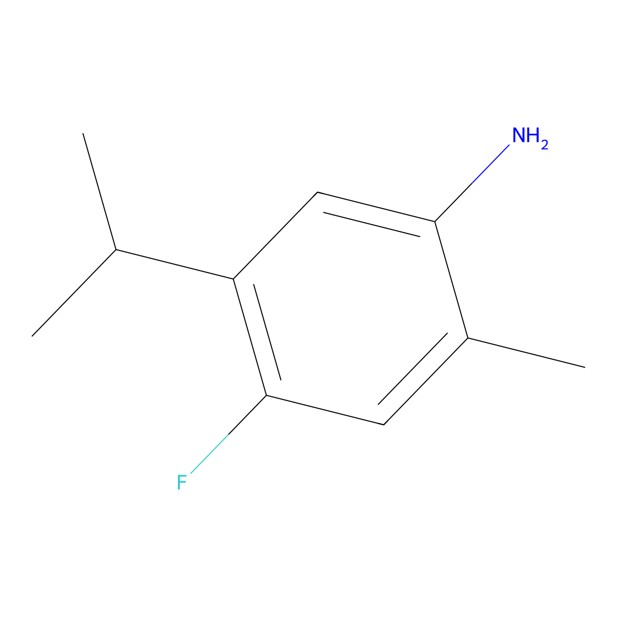 4-Fluoro-2-methyl-5-(propan-2-yl)aniline molecular structure, CAS 1697233-87-6