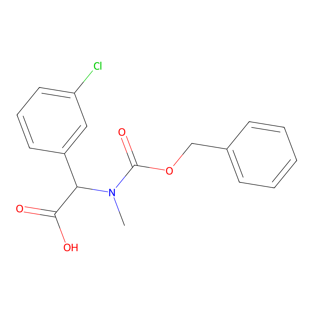 2-{[(Benzyloxy)carbonyl](methyl)amino}-2-(3-chlorophenyl)acetic acid molecular structure, CAS 1697273-57-6