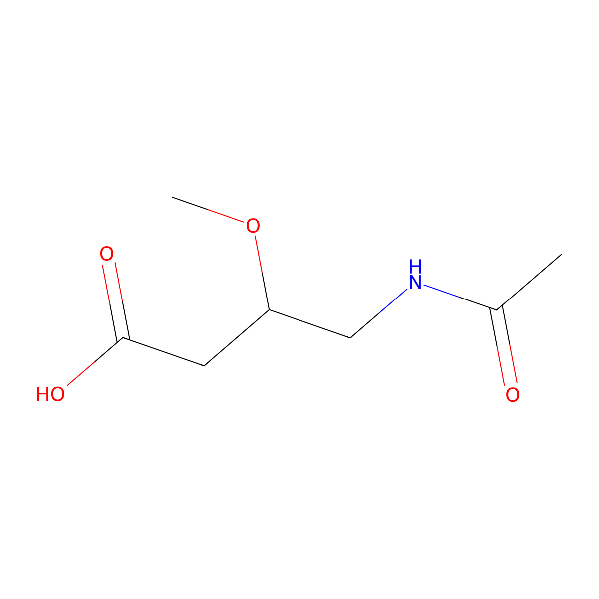 4-Acetamido-3-methoxybutanoic acid molecular structure, CAS 1697277-23-8
