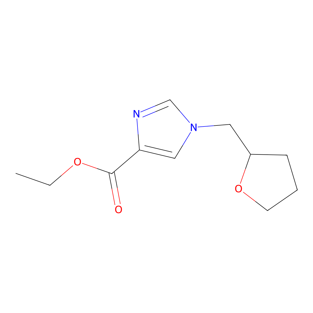 ethyl 1-[(oxolan-2-yl)methyl]-1H-imidazole-4-carboxylate molecular structure, CAS 1697280-06-0