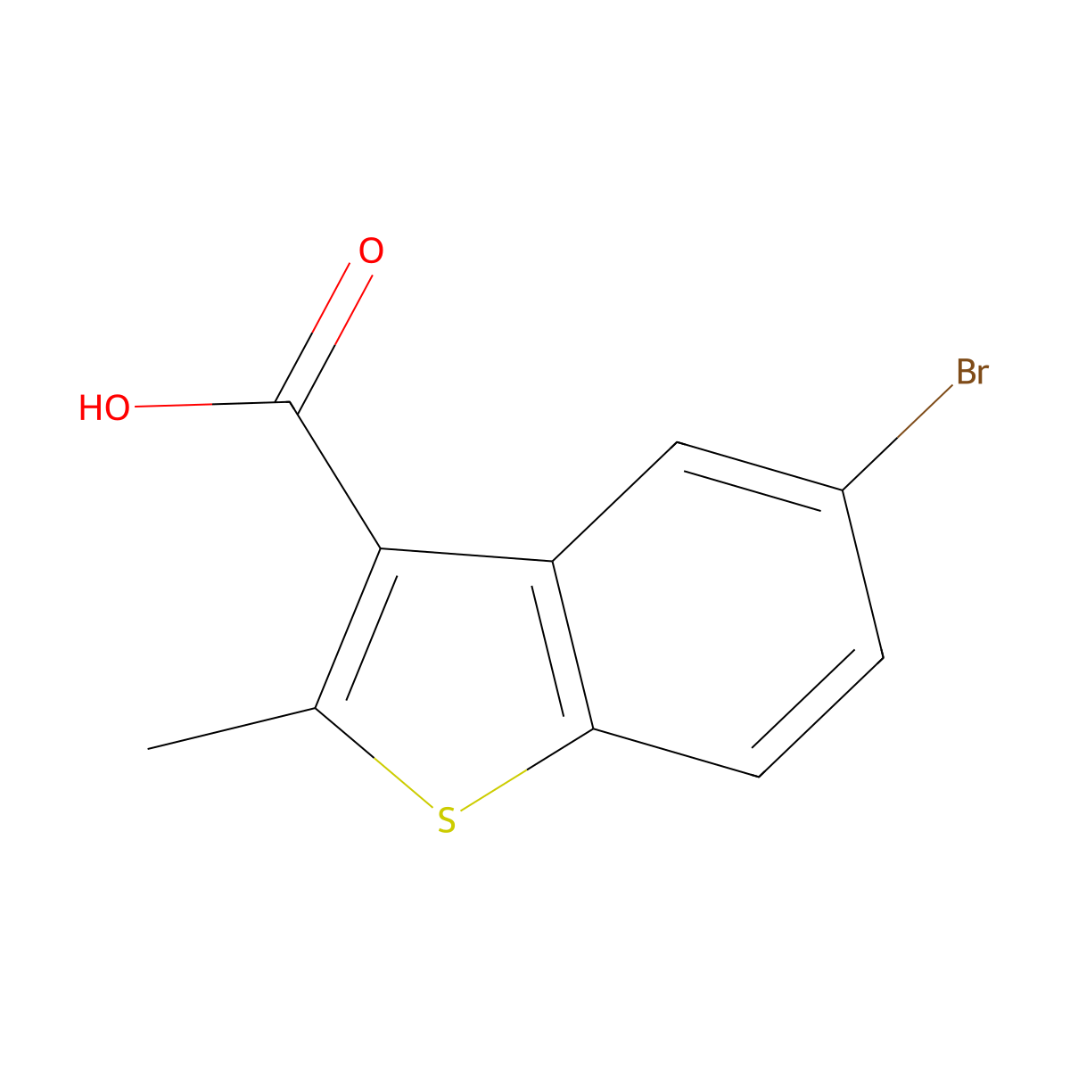 5-Bromo-2-methyl-1-benzothiophene-3-carboxylicacid molecular structure, CAS 1697282-42-0
