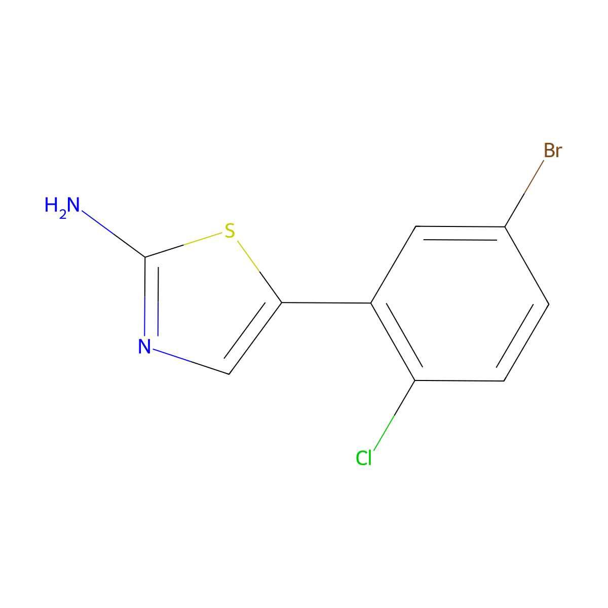 5-(5-Bromo-2-chlorophenyl)thiazol-2-amine molecular structure, CAS 1697299-69-6