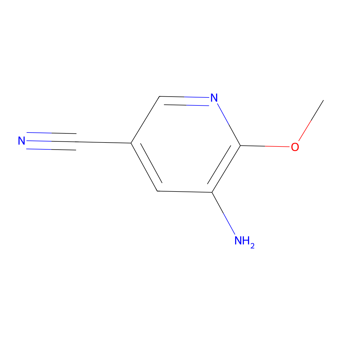 5-Amino-6-methoxynicotinonitrile molecular structure, CAS 1697305-07-9