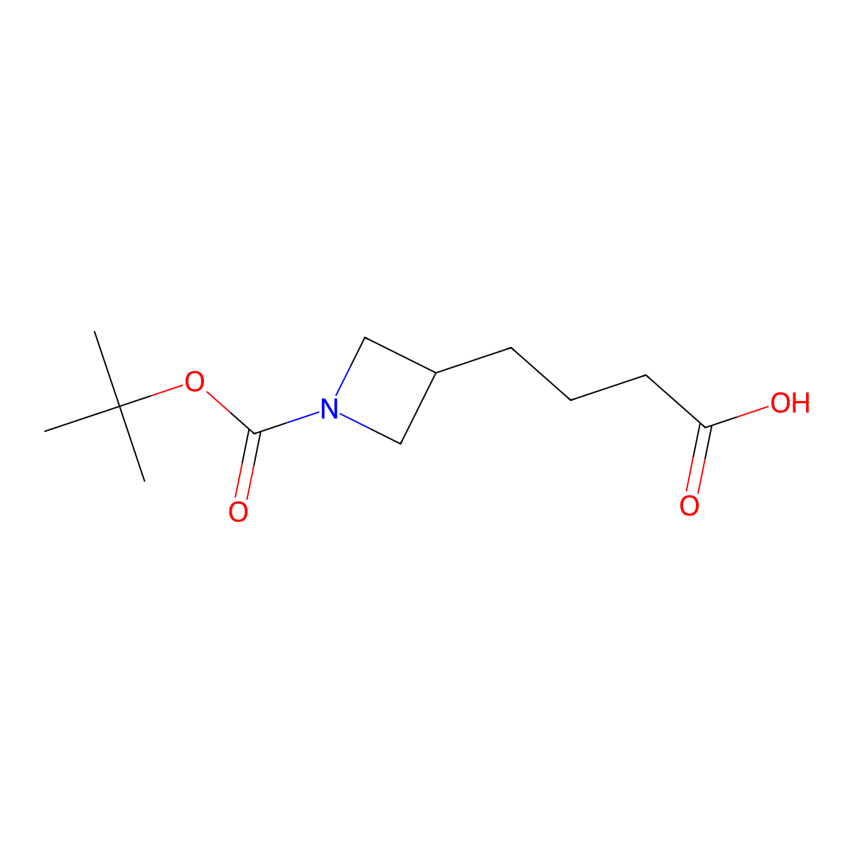 4-(1-((Tert-butoxy)carbonyl)azetidin-3-yl)butanoic acid molecular structure, CAS 1697321-54-2