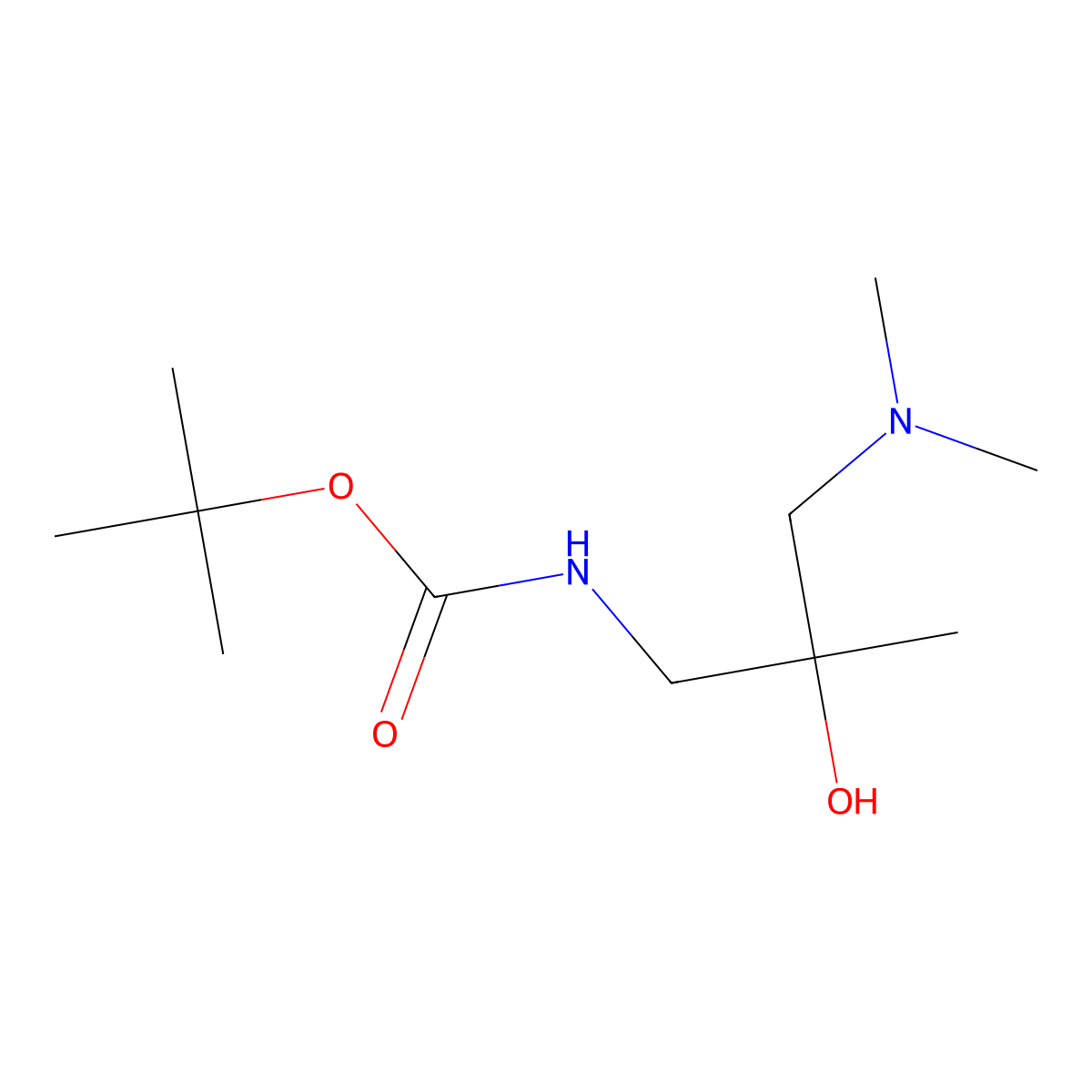 tert-butyl N-[3-(dimethylamino)-2-hydroxy-2-methylpropyl]carbamate molecular structure, CAS 1697341-72-2