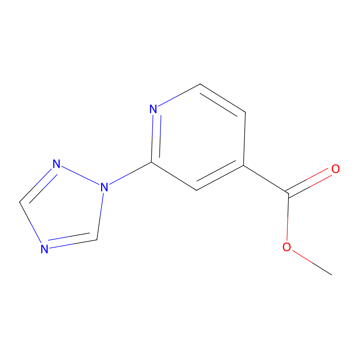 Methyl 2-(1H-1,2,4-triazol-1-yl)isonicotinate molecular structure, CAS 1697344-99-2