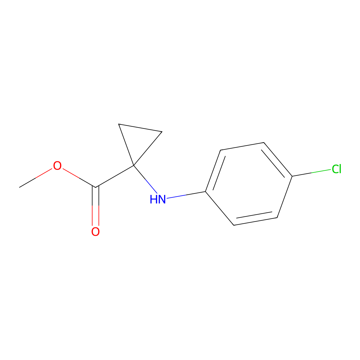 Methyl 1-[(4-chlorophenyl)amino]cyclopropane-1-carboxylate molecular structure, CAS 1697351-29-3