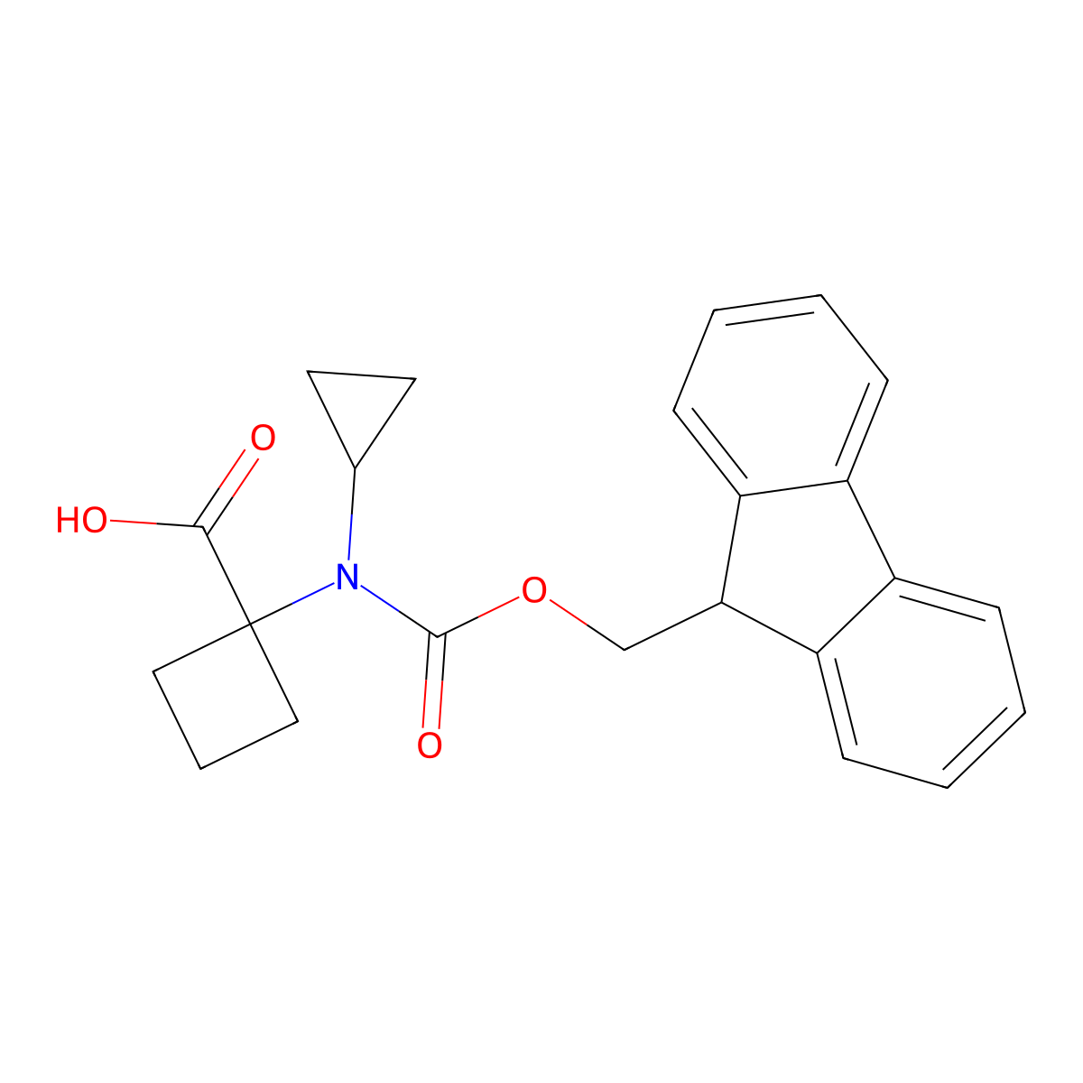 1-[cyclopropyl({[(9H-fluoren-9-yl)methoxy]carbonyl})amino]cyclobutane-1-carboxylic acid molecular structure, CAS 1697367-12-6