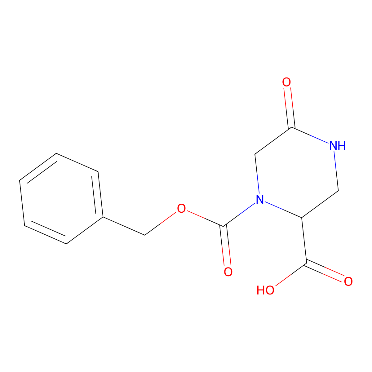 1-[(Benzyloxy)carbonyl]-5-oxopiperazine-2-carboxylic acid molecular structure, CAS 1697367-33-1