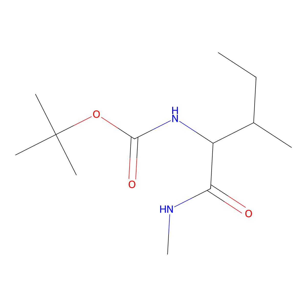 Tert-butyl ((2S,3S)-3-methyl-1-(methylamino)-1-oxopentan-2-YL)carbamate molecular structure, CAS 169737-48-8