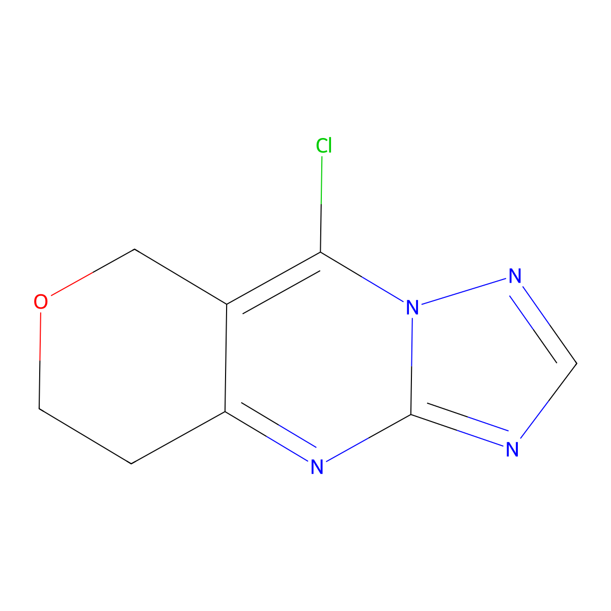 8-Chloro-11-oxa-2,4,6,7-tetraazatricyclo(7.4.0.0,3,7)trideca-1,3,5,8-tetraene molecular structure, CAS 1697378-98-5