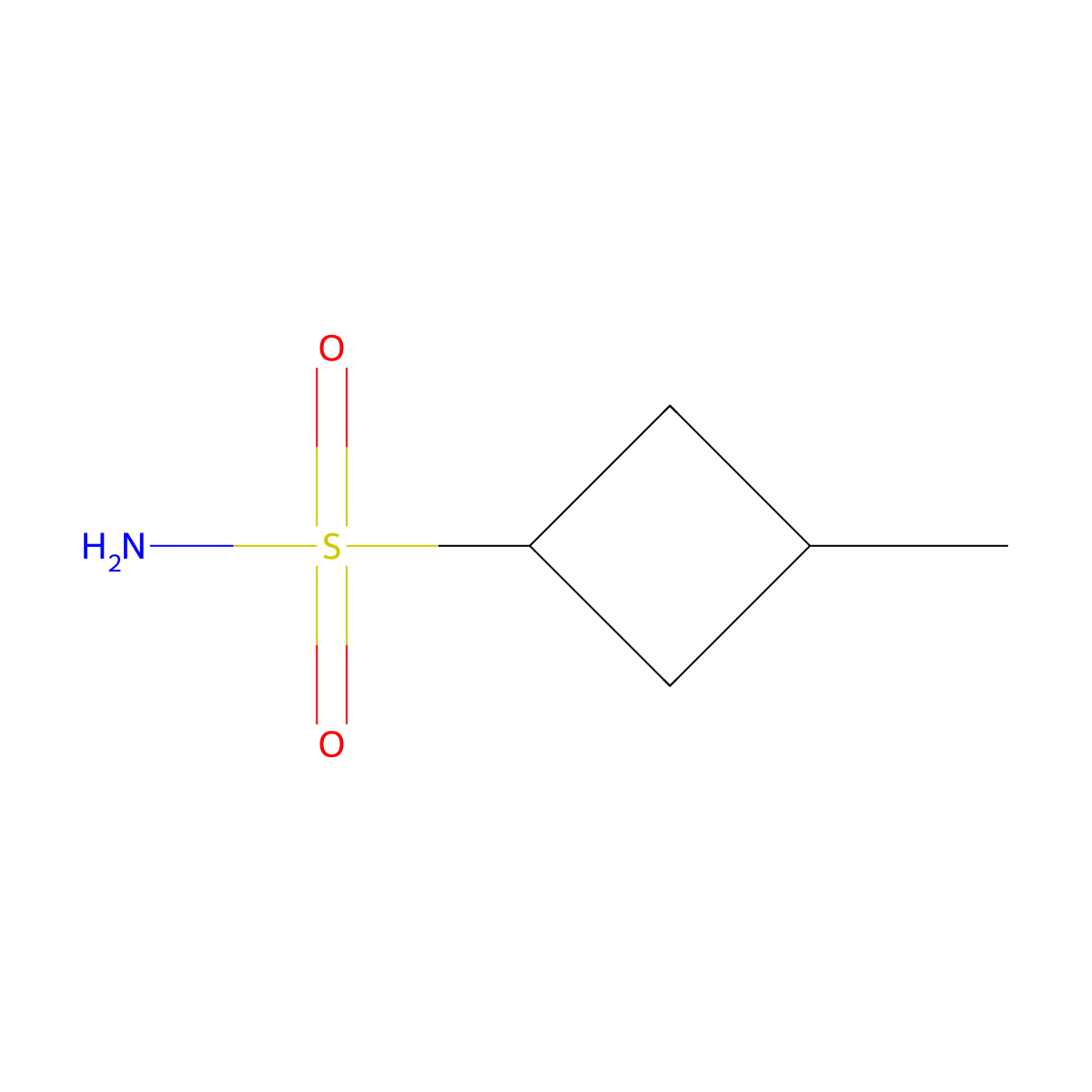 3-Methylcyclobutane-1-sulfonamide molecular structure, CAS 1697381-30-8