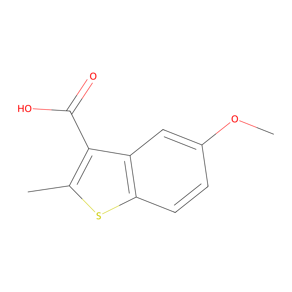 5-Methoxy-2-methyl-1-benzothiophene-3-carboxylic acid molecular structure, CAS 1697389-70-0