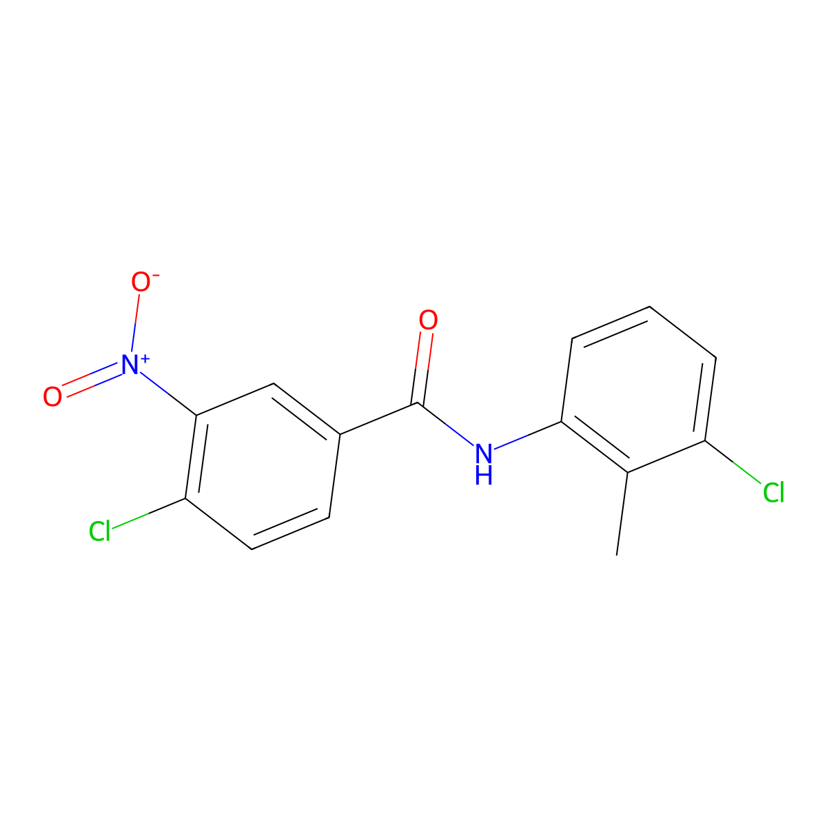 4-chloro-N-(3-chloro-2-methylphenyl)-3-nitrobenzamide molecular structure, CAS 169739-76-8