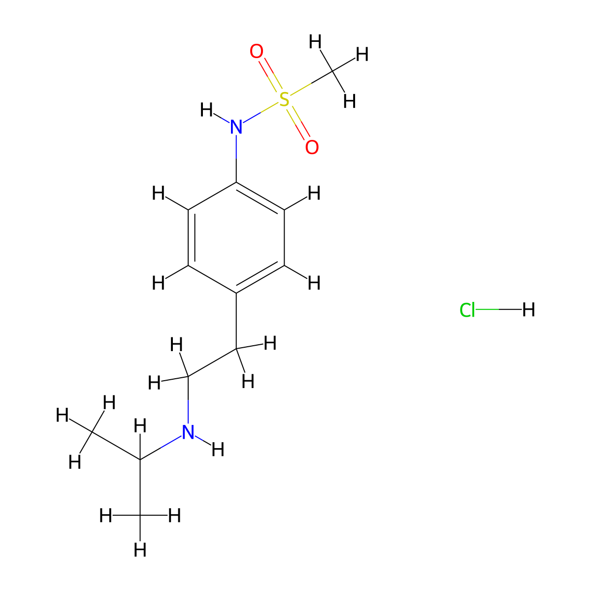 Deoxysotalol hydrochloride molecular structure, CAS 16974-44-0