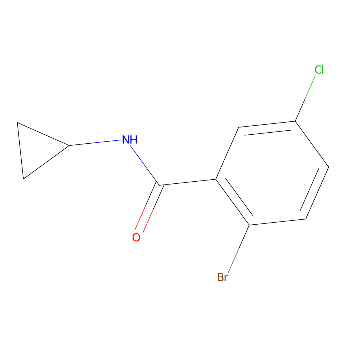 2-Bromo-5-chloro-N-cyclopropylbenzamide molecular structure, CAS 1697406-94-2