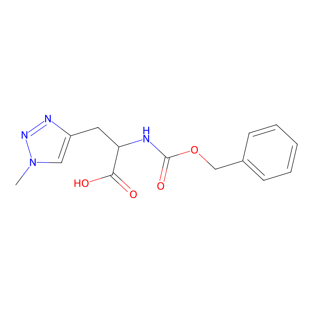 2-{[(benzyloxy)carbonyl]amino}-3-(1-methyl-1H-1,2,3-triazol-4-yl)propanoic acid molecular structure, CAS 1697407-61-6
