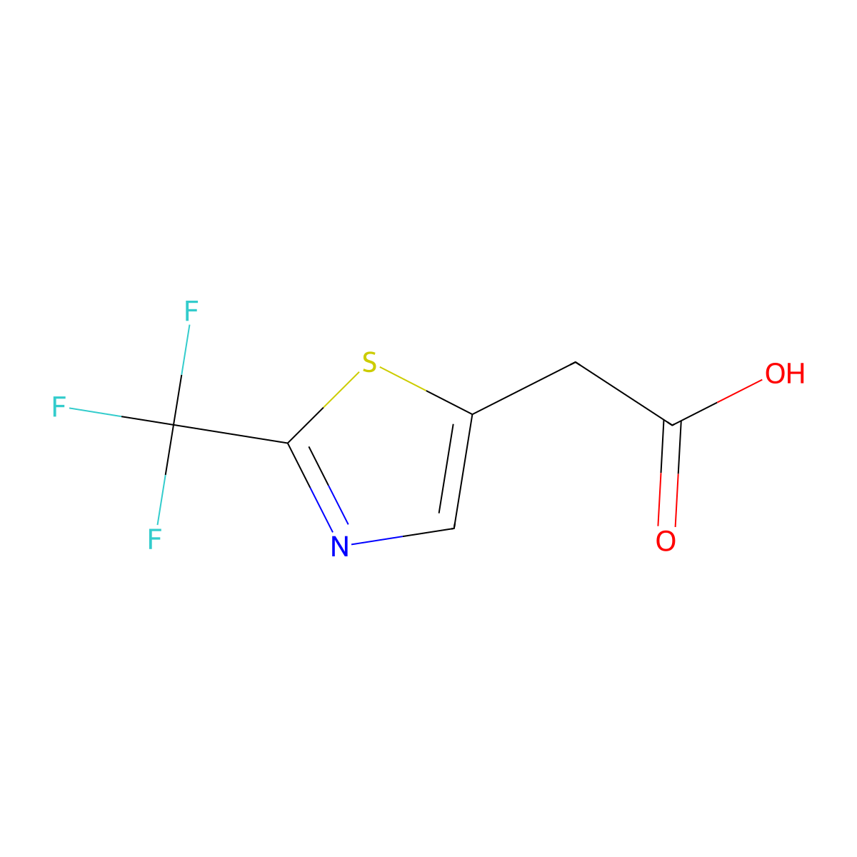 2-[2-(Trifluoromethyl)-1,3-thiazol-5-yl]acetic acid molecular structure, CAS 1697423-28-1