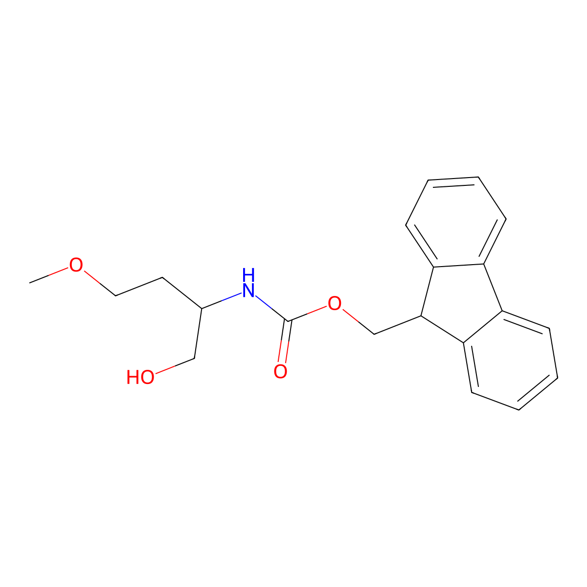 (9H-fluoren-9-yl)methyl N-(1-hydroxy-4-methoxybutan-2-yl)carbamate molecular structure, CAS 1697425-78-7