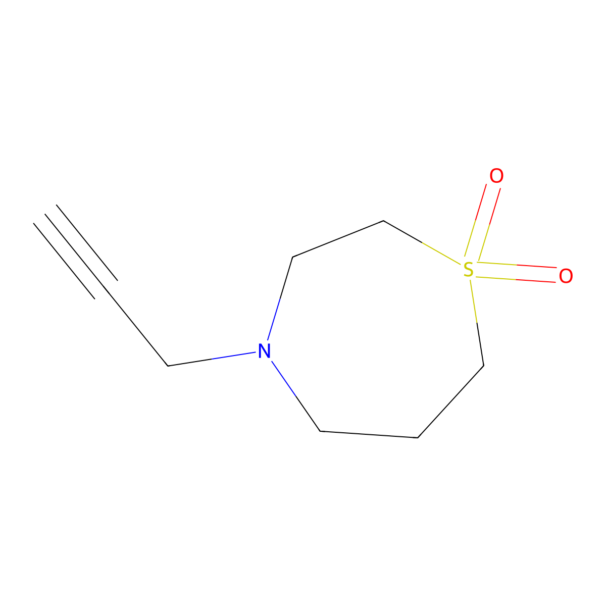 4-(Prop-2-yn-1-yl)-1lambda6,4-thiazepane-1,1-dione molecular structure, CAS 1697444-33-9