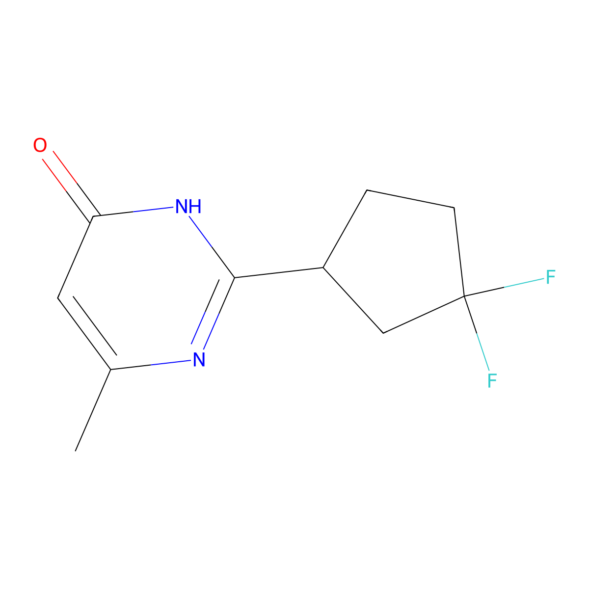 2-(3,3-Difluorocyclopentyl)-6-methyl-3,4-dihydropyrimidin-4-one molecular structure, CAS 1697445-18-3
