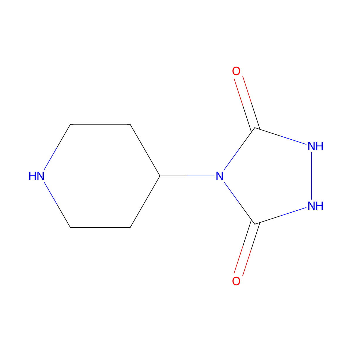 4-(Piperidin-4-yl)-1,2,4-triazolidine-3,5-dione molecular structure, CAS 1697448-56-8