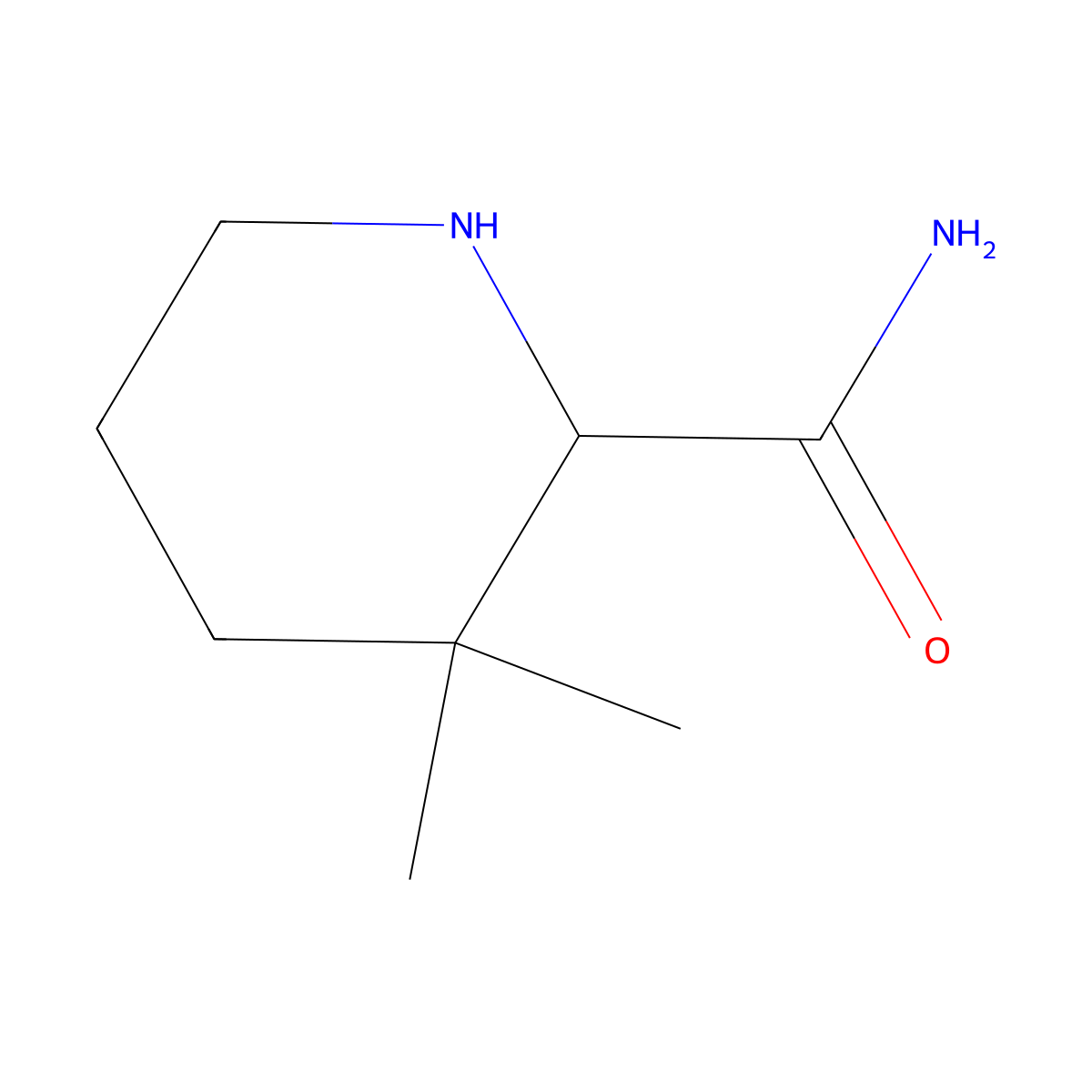 3,3-Dimethylpiperidine-2-carboxamide molecular structure, CAS 1697450-84-2