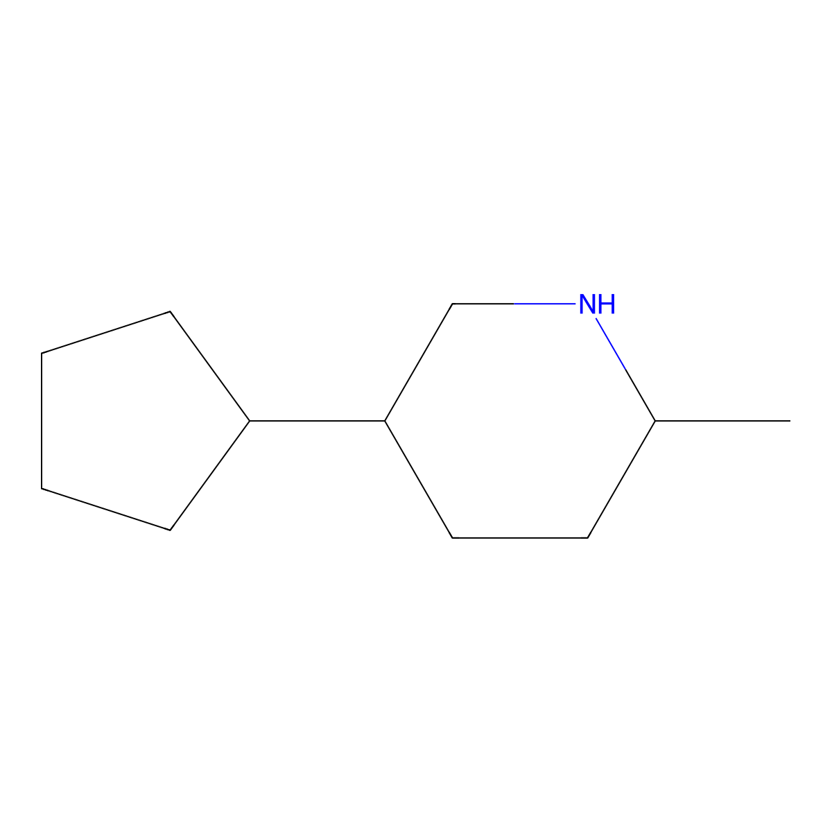 5-Cyclopentyl-2-methylpiperidine molecular structure, CAS 1697457-35-4
