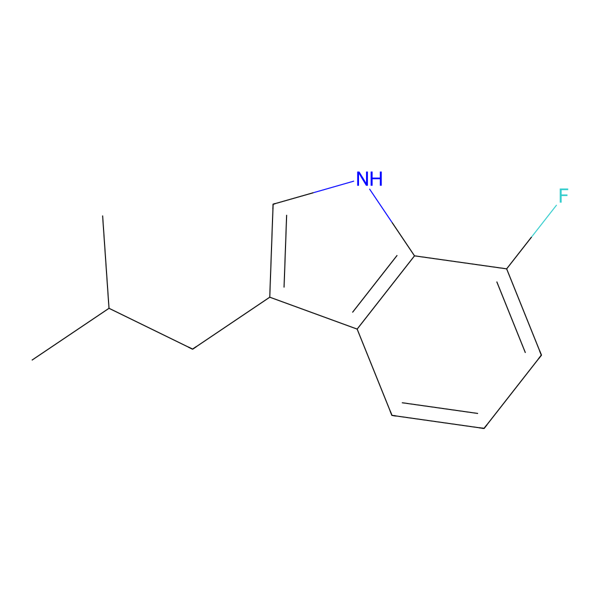 7-Fluoro-3-isobutyl-1H-indole molecular structure, CAS 1697462-78-4