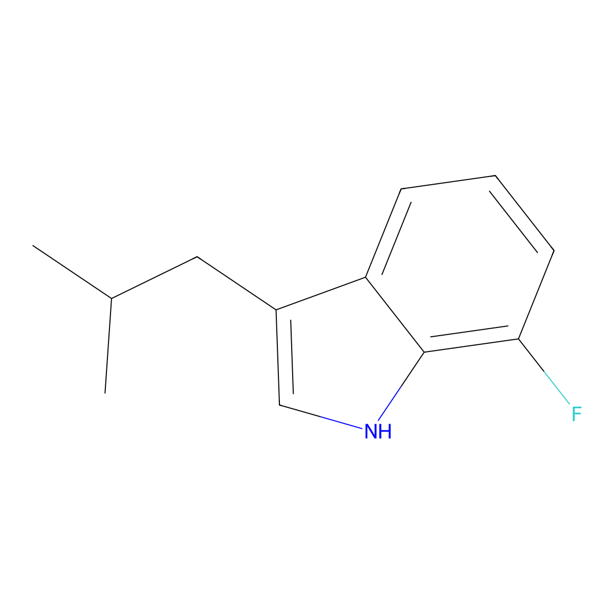 7-Fluoro-3-isobutyl-1H-indole molecular structure, CAS 1697462-78-4