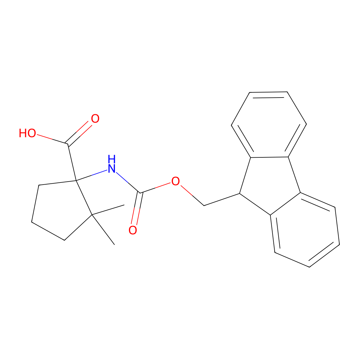 1-({[(9H-fluoren-9-yl)methoxy]carbonyl}amino)-2,2-dimethylcyclopentane-1-carboxylic acid molecular structure, CAS 1697467-84-7