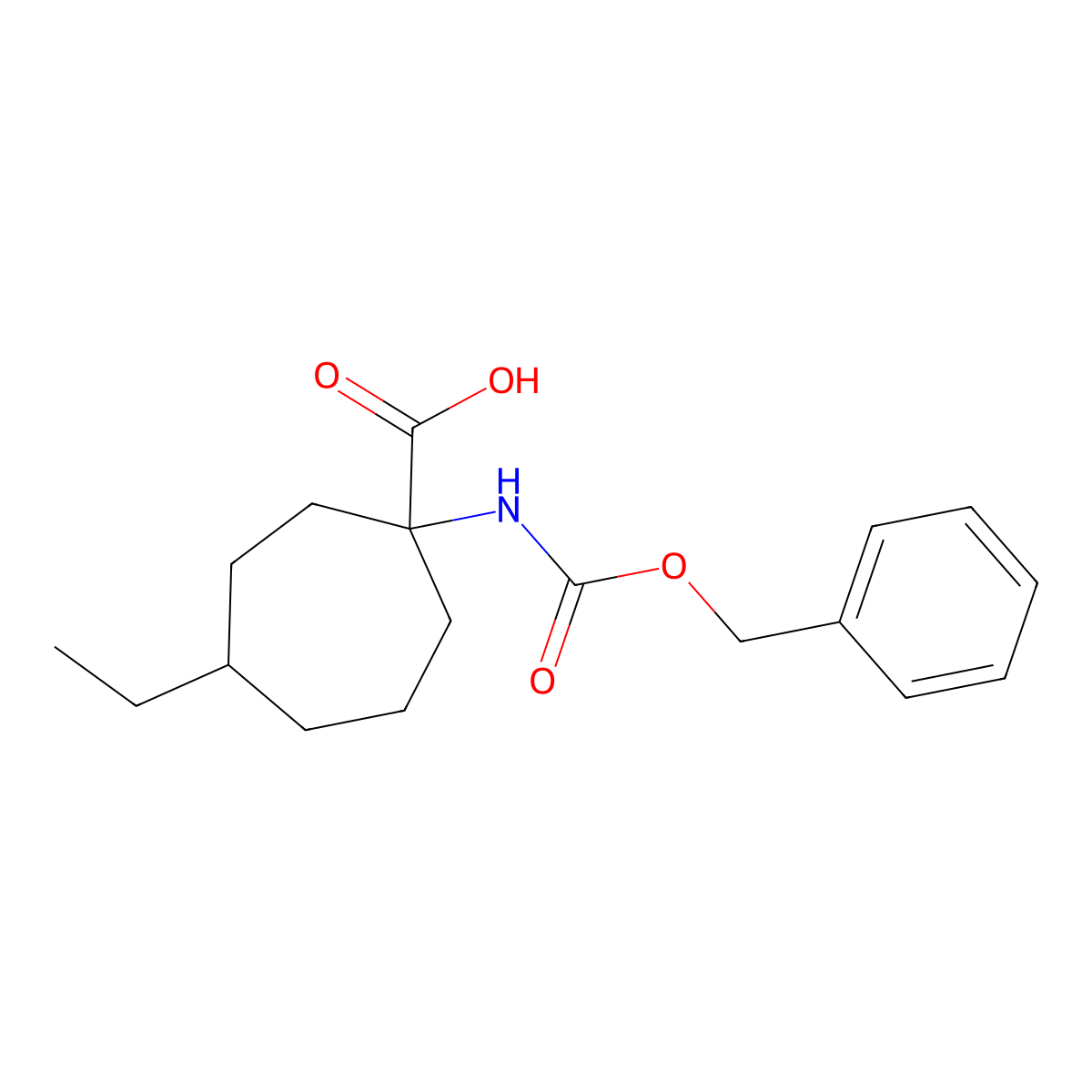 1-{[(Benzyloxy)carbonyl]amino}-4-ethylcycloheptane-1-carboxylic acid molecular structure, CAS 1697475-04-9