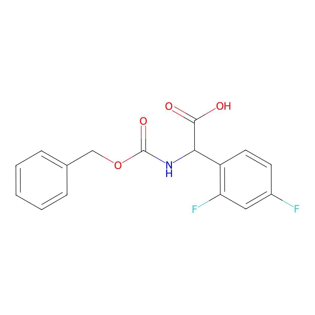 2-{[(Benzyloxy)carbonyl]amino}-2-(2,4-difluorophenyl)acetic acid molecular structure, CAS 1697477-97-6
