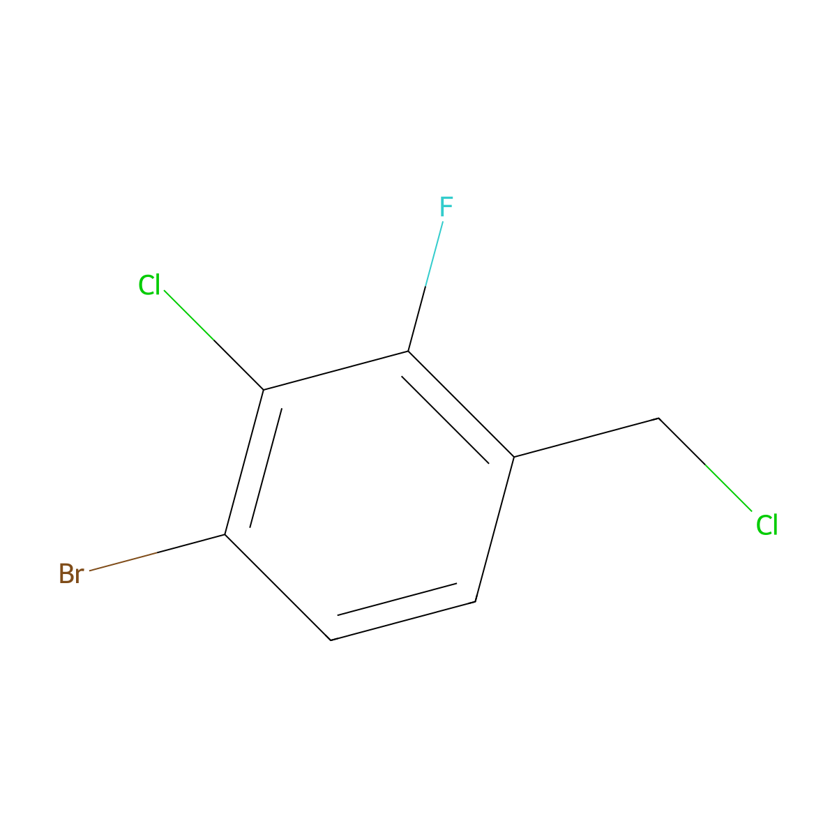 1-Bromo-2-chloro-4-(chloromethyl)-3-fluorobenzene molecular structure, CAS 1697487-90-3