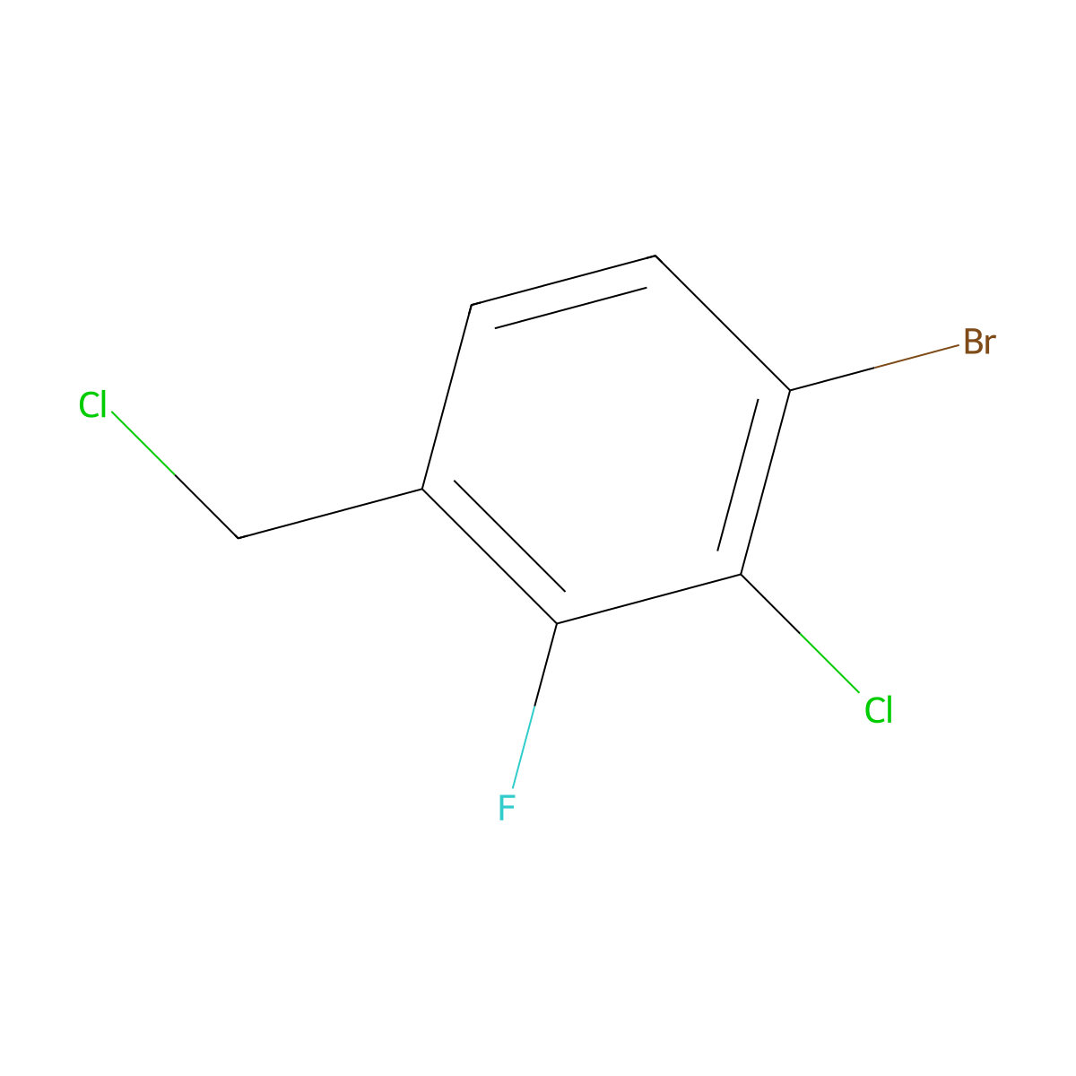 1-Bromo-2-chloro-4-(chloromethyl)-3-fluorobenzene molecular structure, CAS 1697487-90-3