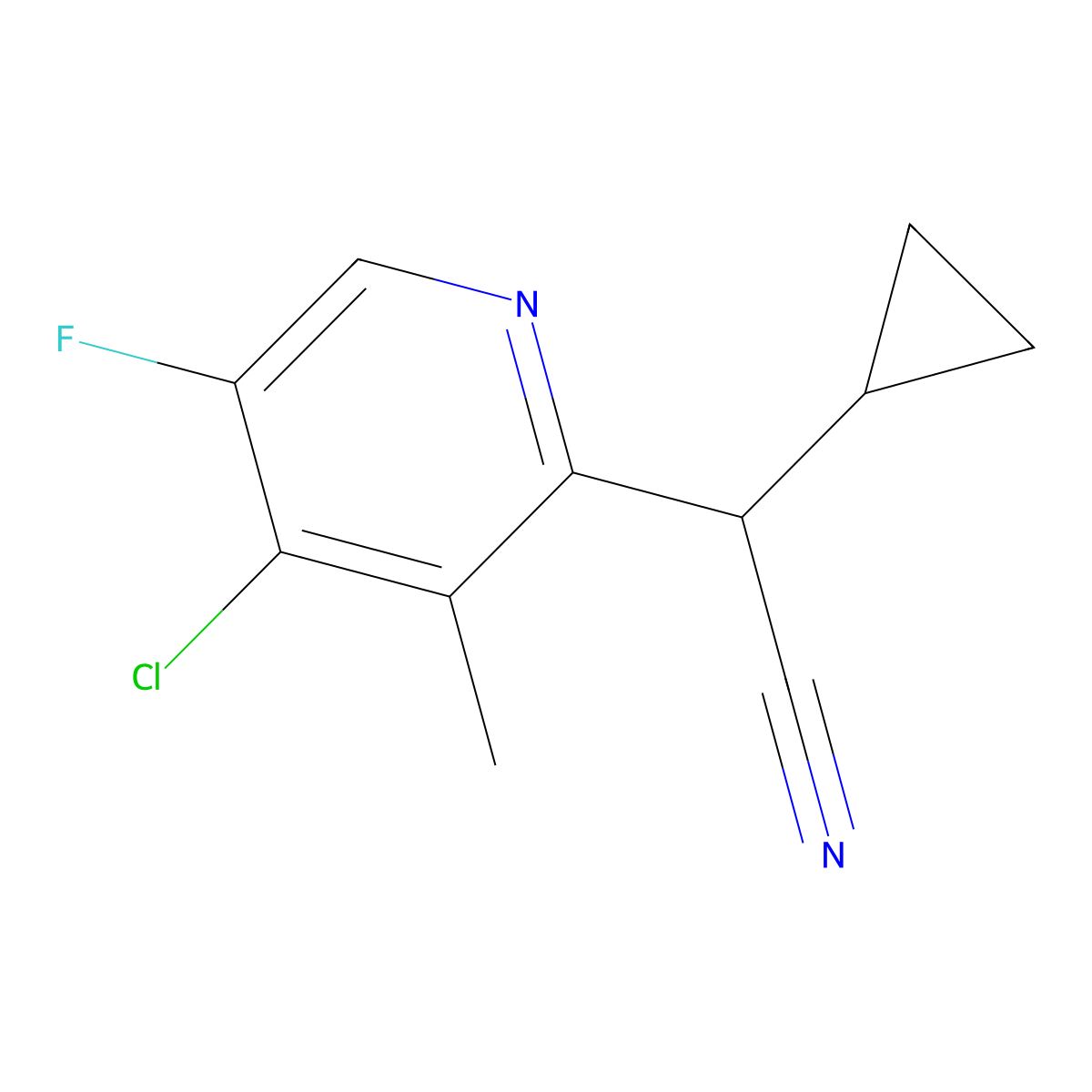 2-(4-Chloro-5-fluoro-3-methylpyridin-2-yl)-2-cyclopropylacetonitrile molecular structure, CAS 169749-86-4