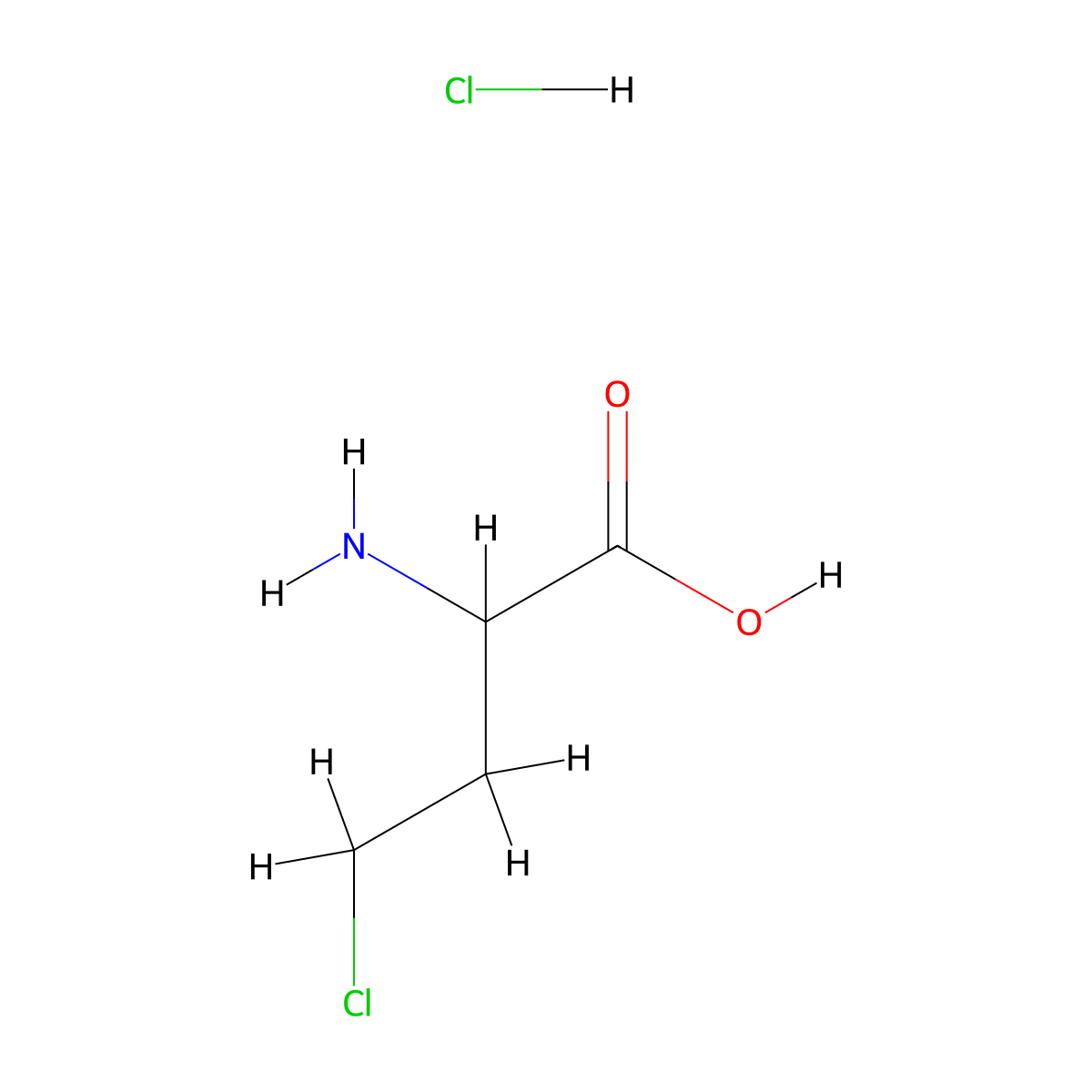 4-Chloro-2-aminobutanoic acid hydrochloride molecular structure, CAS 16975-26-1