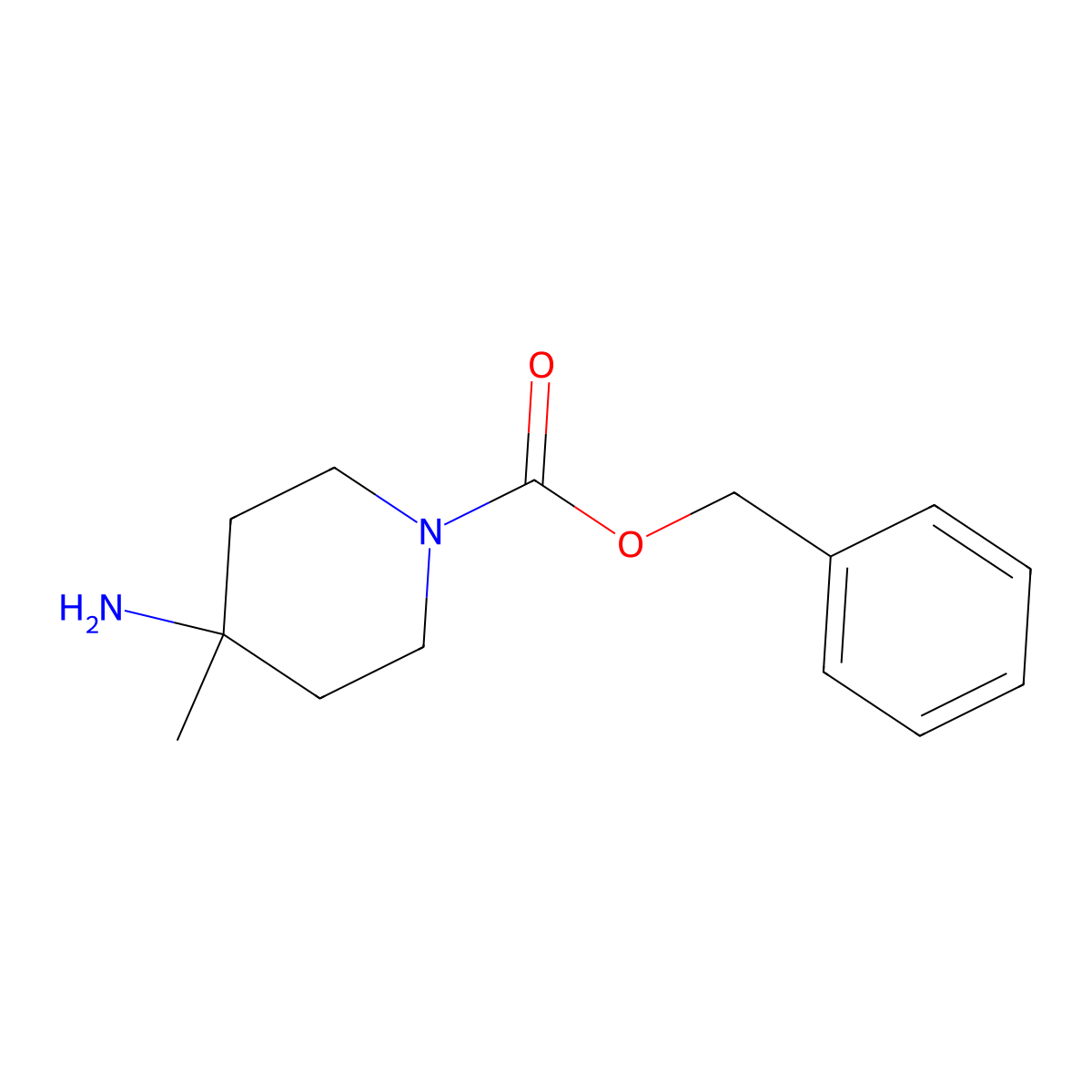 Benzyl 4-amino-4-methylpiperidine-1-carboxylate molecular structure, CAS 169750-59-8