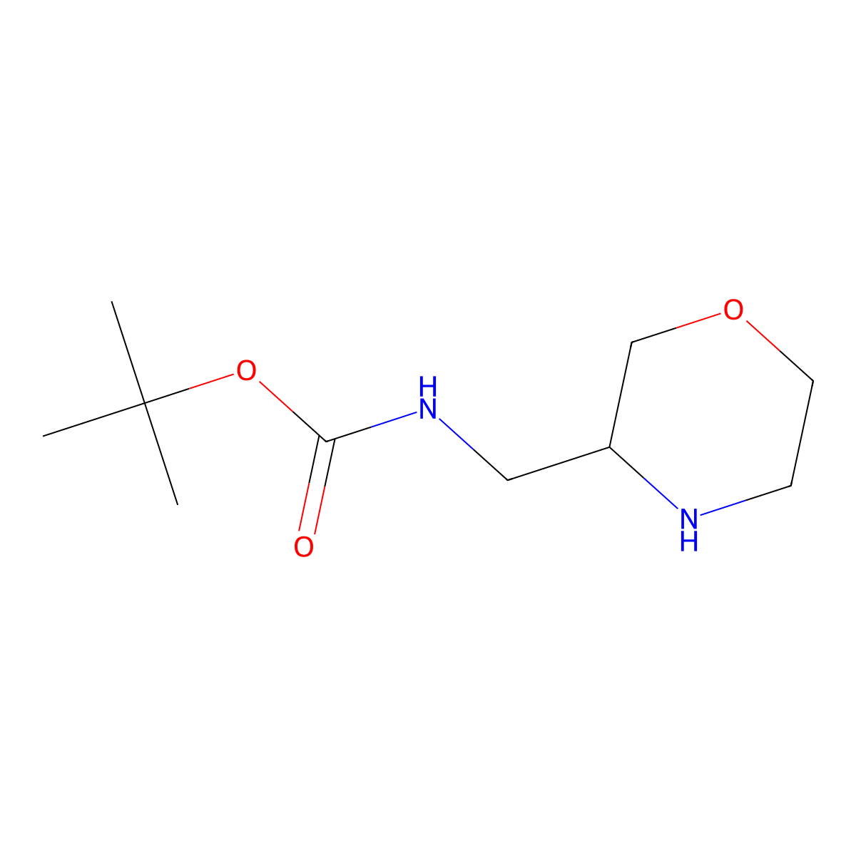 Carbamic acid, (3-morpholinylmethyl)-, 1,1-dimethylethyl ester molecular structure, CAS 169750-75-8