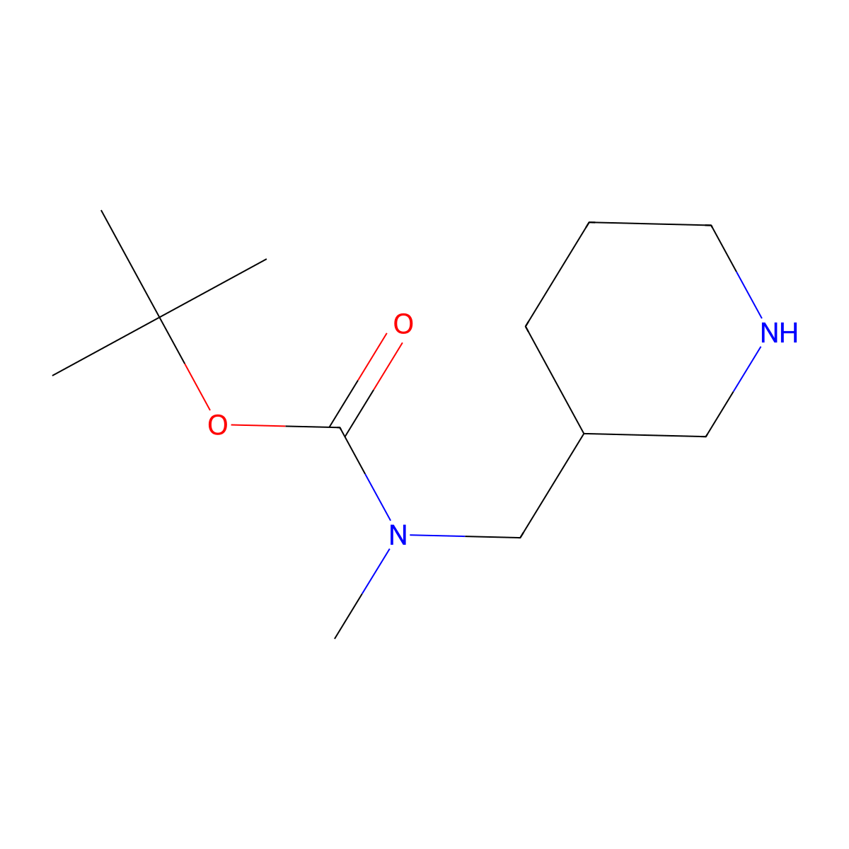 tert-butyl N-methyl-N-[(piperidin-3-yl)methyl]carbamate molecular structure, CAS 169750-76-9