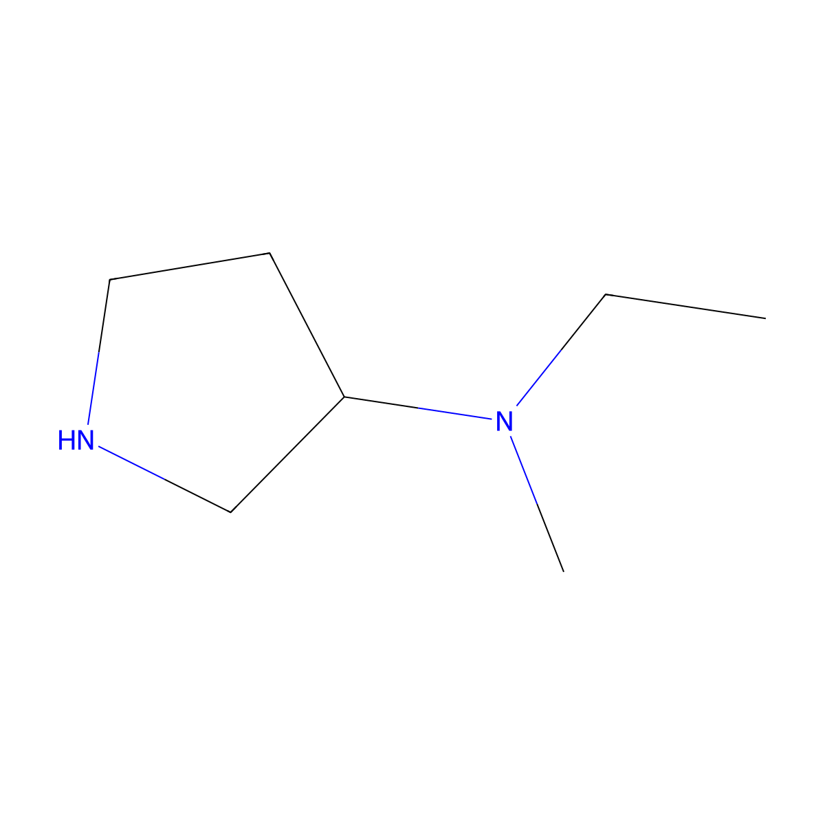 (S)-N-Ethyl-N-methylpyrrolidin-3-amine molecular structure, CAS 169750-78-1