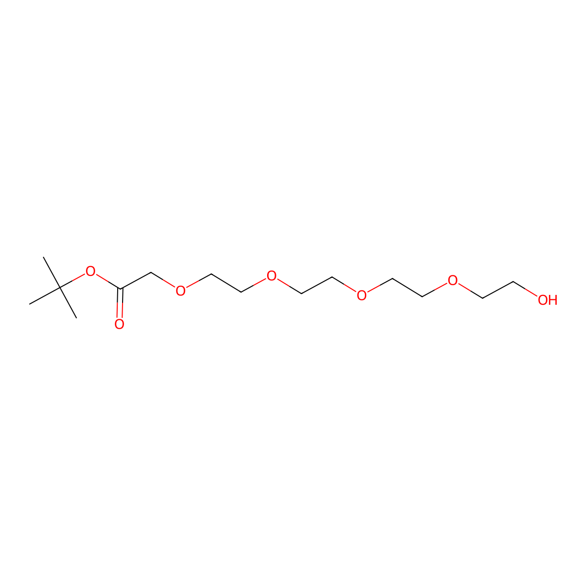 tert-Butyl 14-hydroxy-3,6,9,12-tetraoxatetradecan-1-oate molecular structure, CAS 169751-72-8