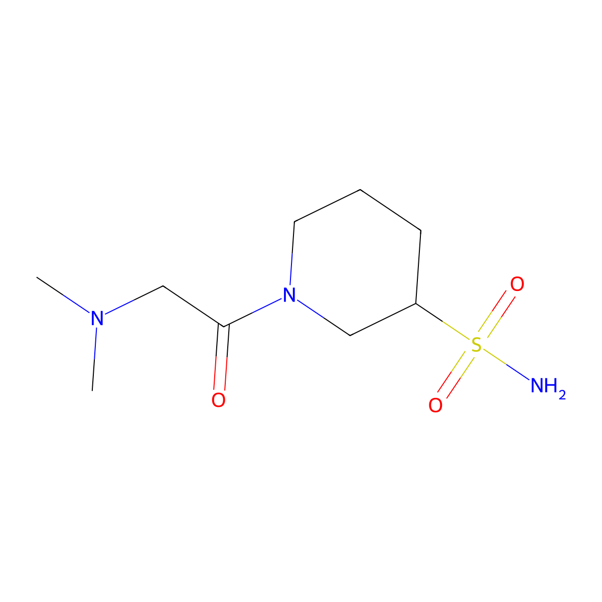 1-[2-(Dimethylamino)acetyl]piperidine-3-sulfonamide molecular structure, CAS 1697520-63-0