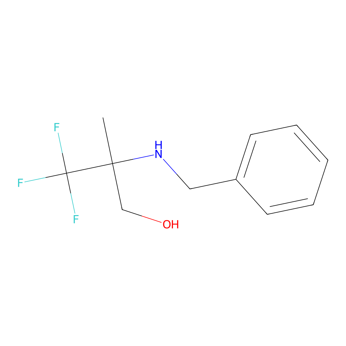 2-(Benzylamino)-3,3,3-trifluoro-2-methylpropan-1-ol molecular structure, CAS 1697522-99-8