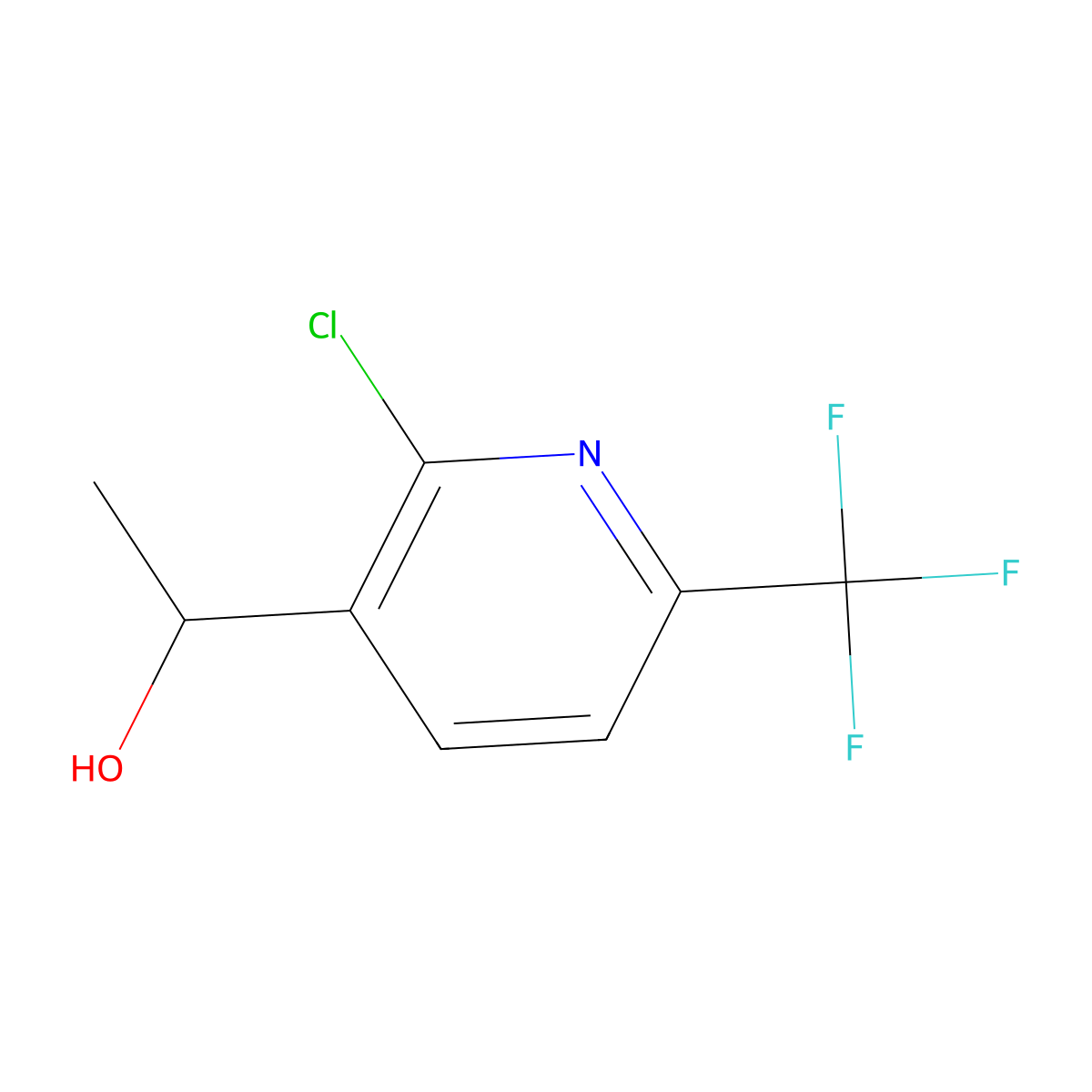 2-Chloro-alpha-methyl-6-(trifluoromethyl)-3-pyridinemethanol molecular structure, CAS 1697529-51-3