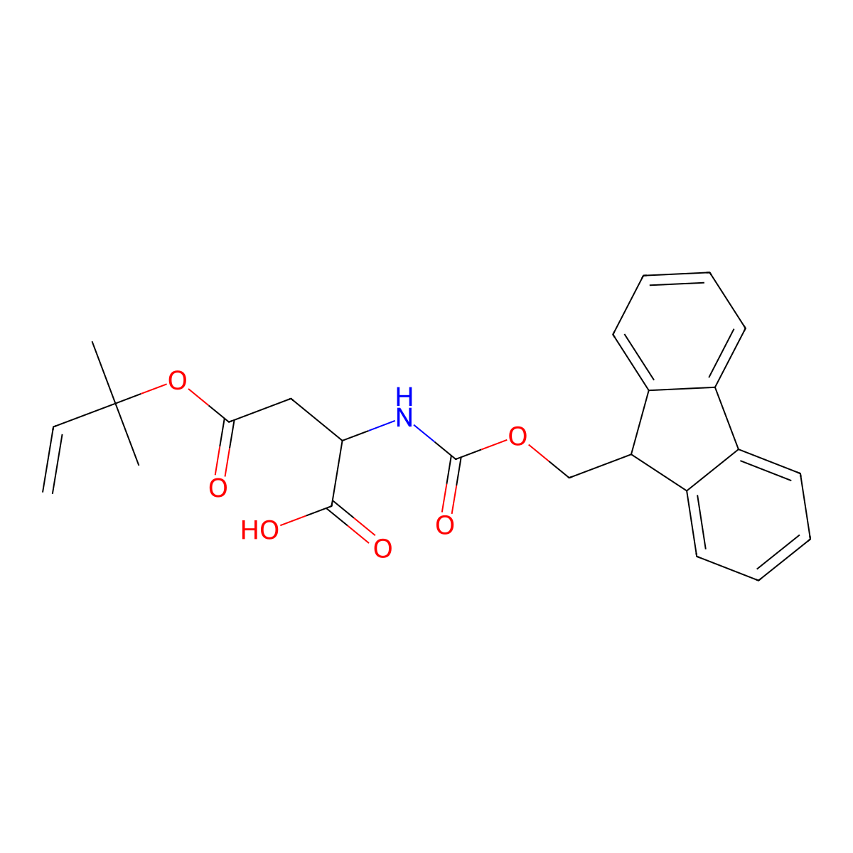 Fmoc-Asp(1,1-dimethylallyl)-OH molecular structure, CAS 169753-17-7